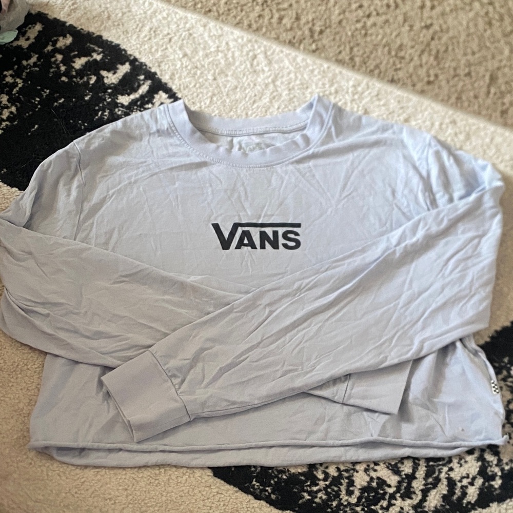 Vans Light Blue Long Sleeve Logo Tee